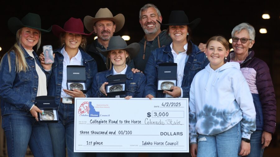 Colorado State University wins the Idaho Horse Expo Collegiate Colt Starting