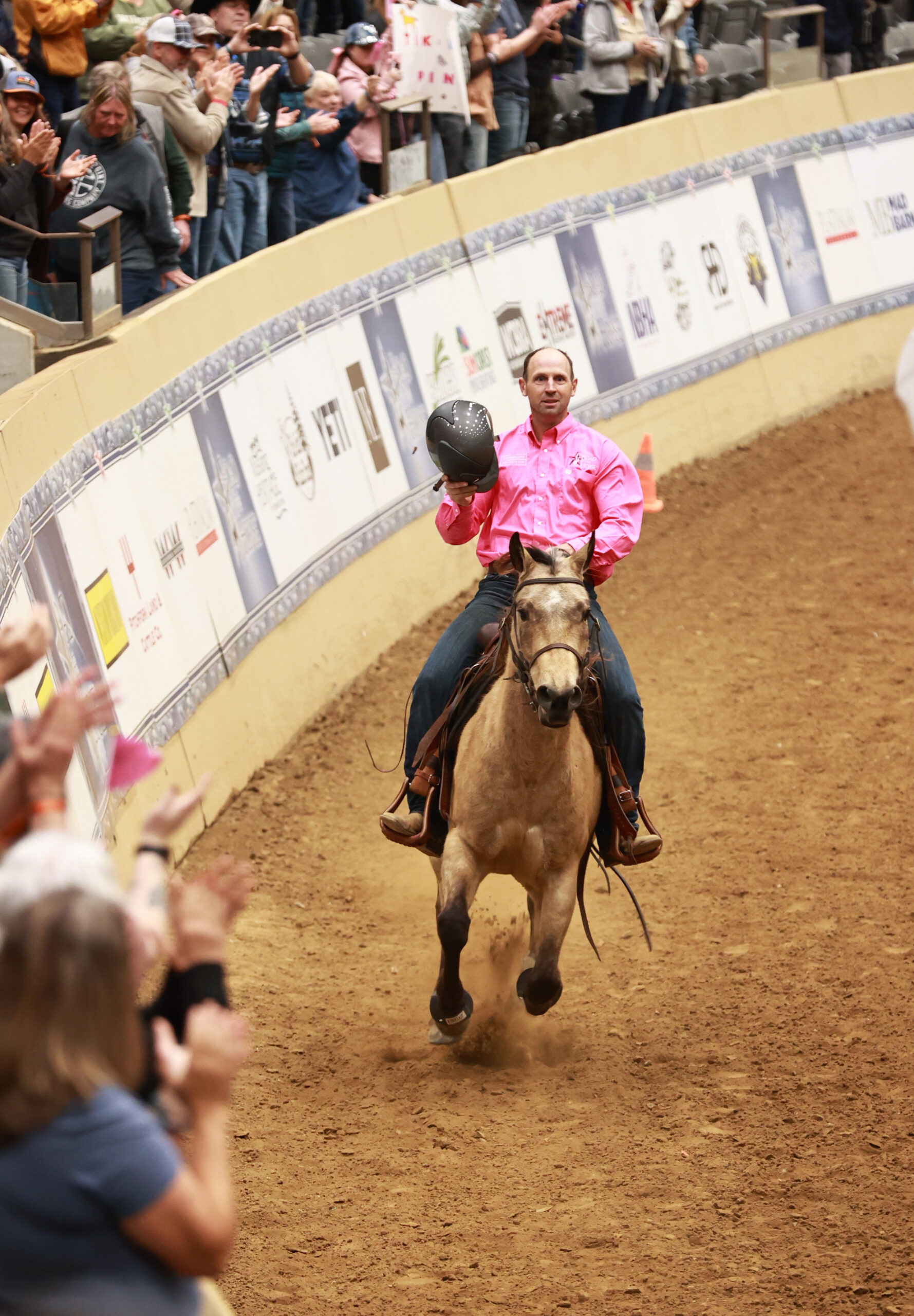 Tik Maynard taking his victory lap after winning Road to the Horse 2025