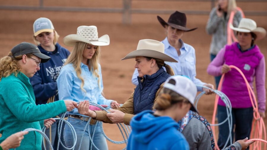 breakaway ropers at a clinic