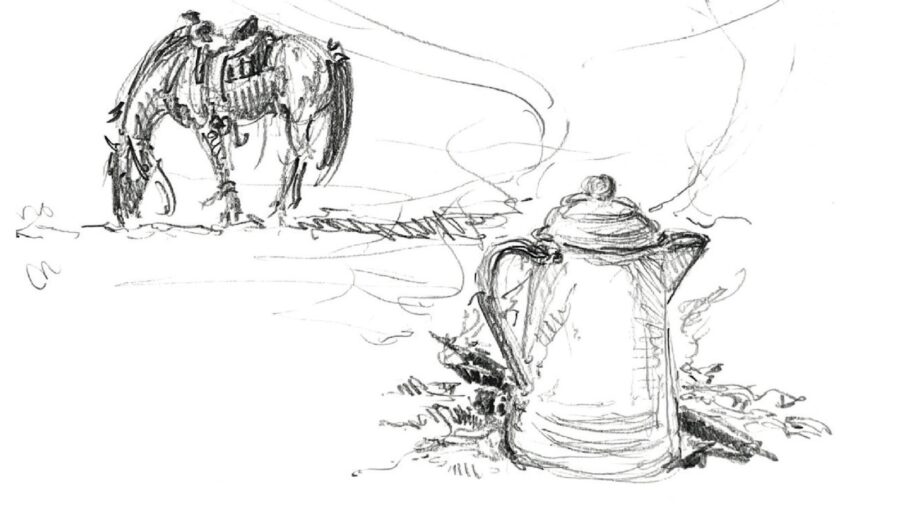 camp coffee sketch