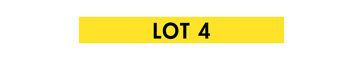 yellow box with black lot 4 label