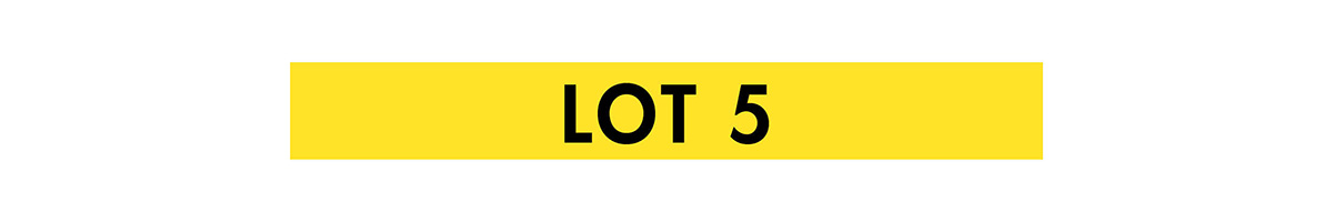 yellow box with black lot 5 label
