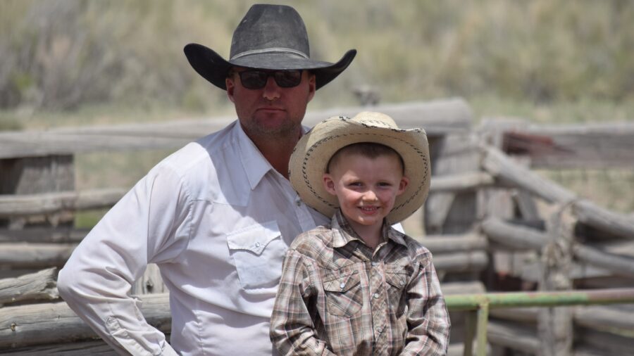 Cowboy dad and his cowboy son