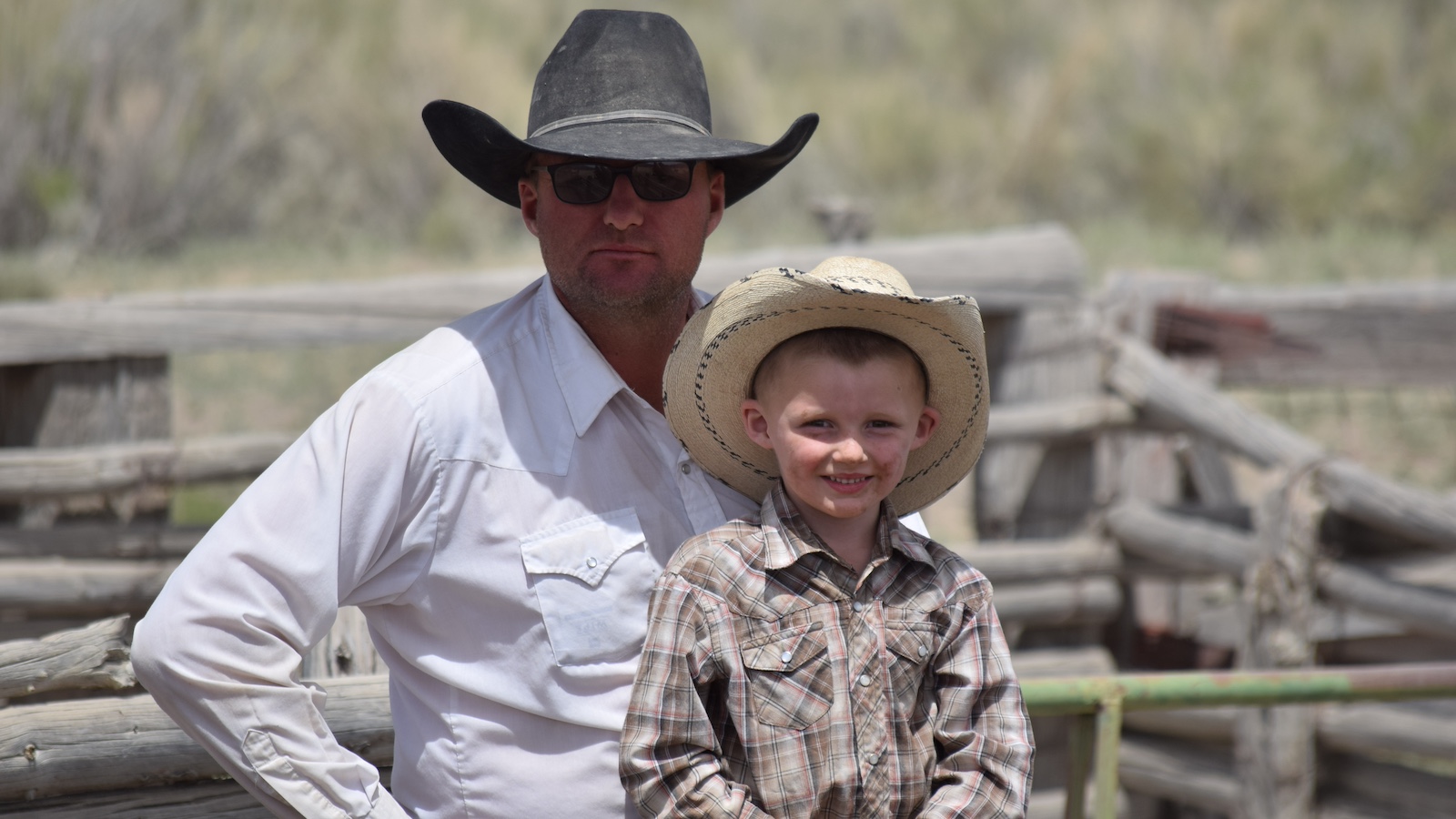 Cowboy dad and his cowboy son