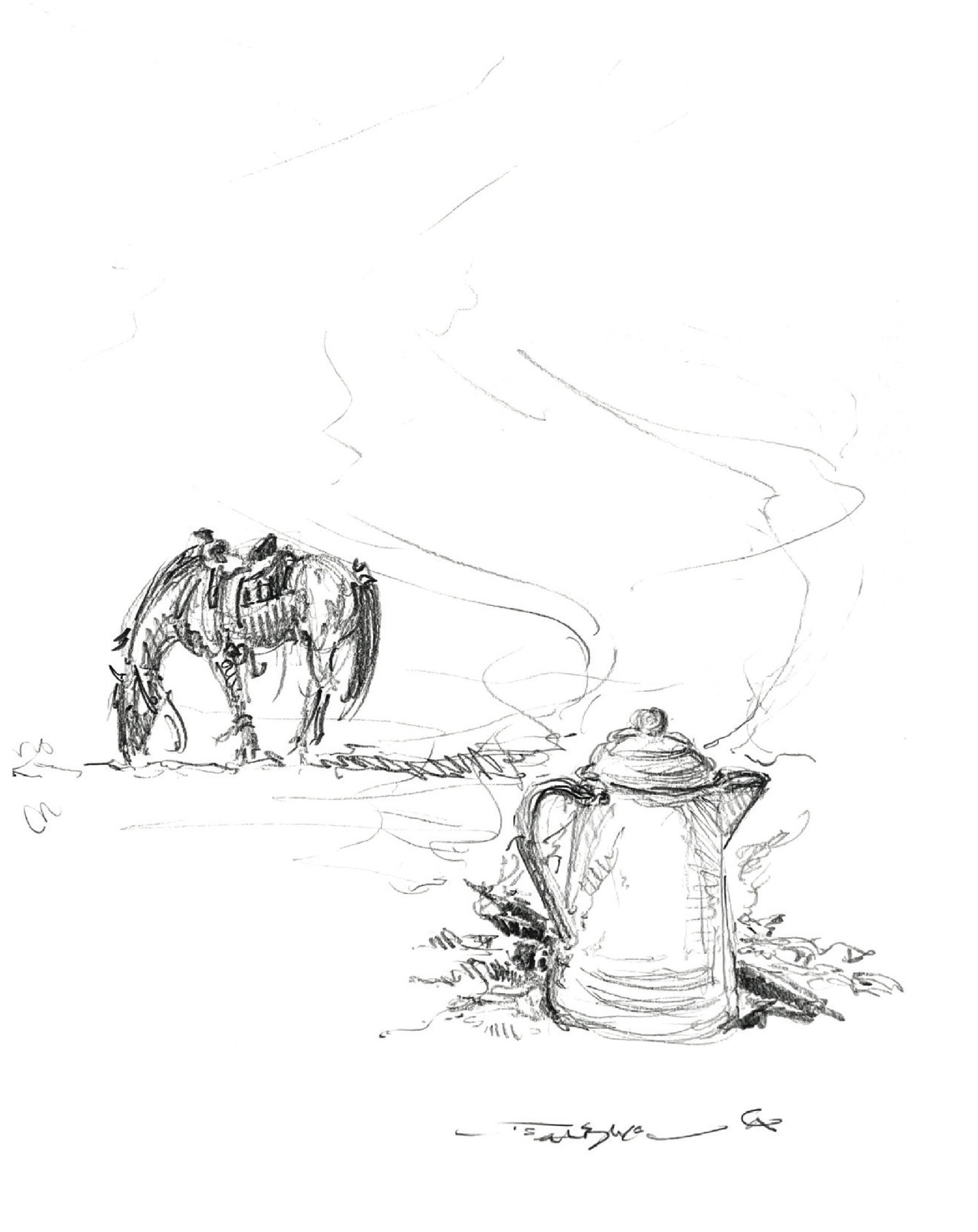camp coffee sketch
