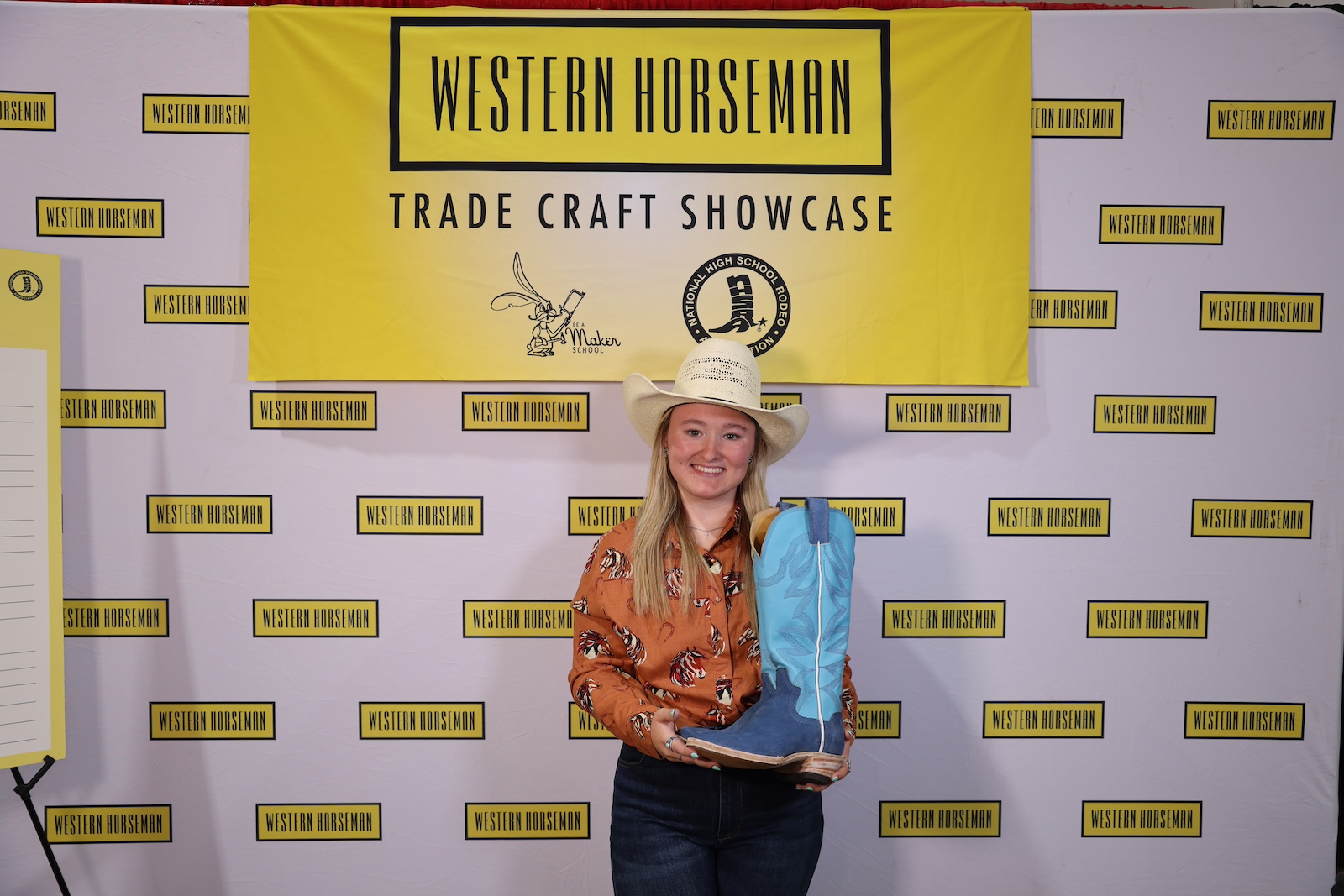 Brilee Reed with her custom cowboy boots