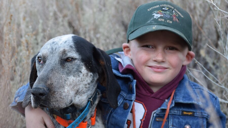 Jolyn Young's son and his dog for september holidays