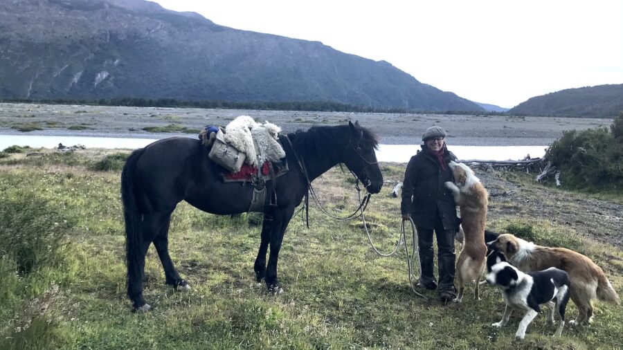 Andria Hautamaki helps her husband with ranch work and takes care of their daughter in Chile