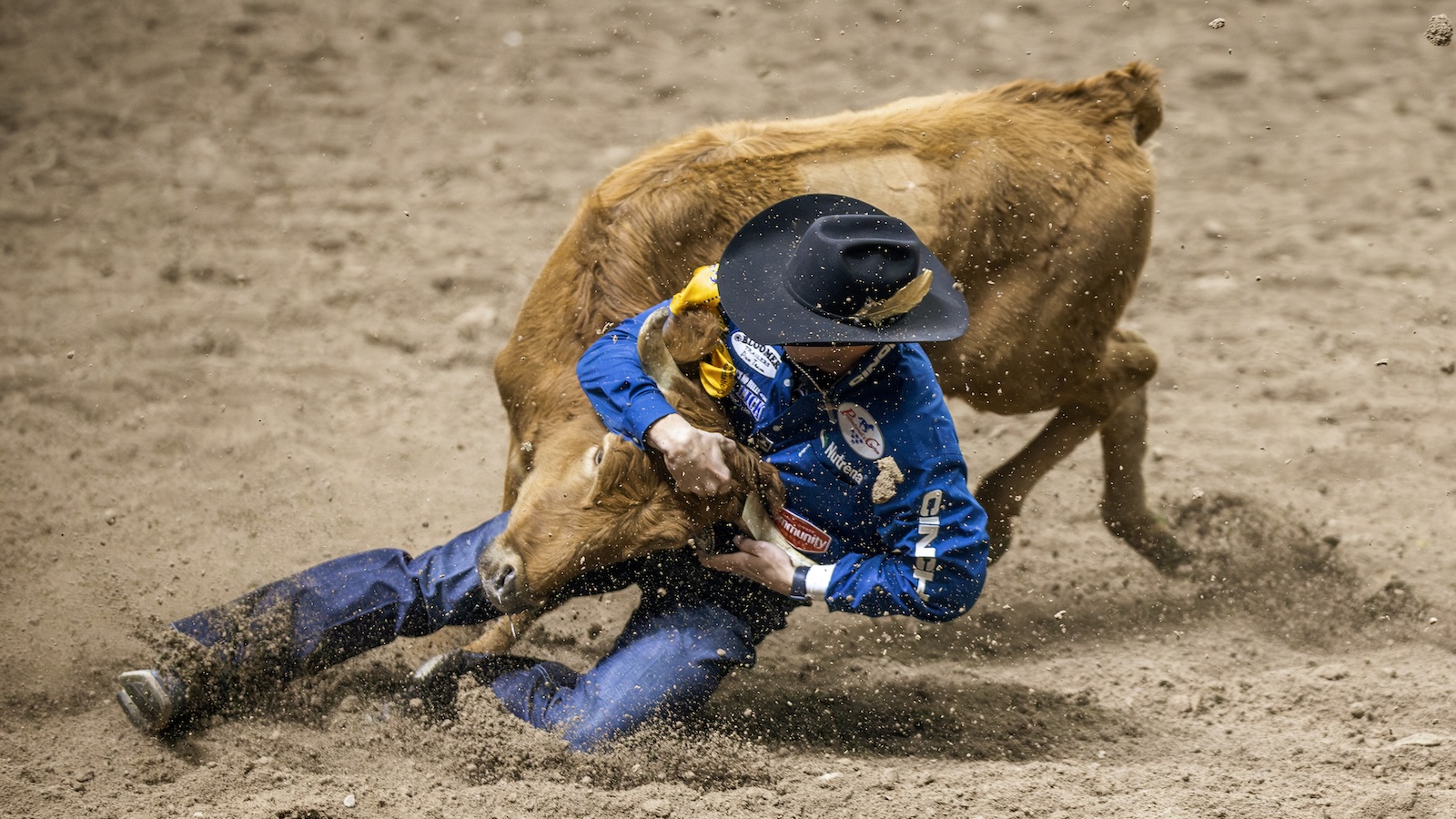 2024 Wrangler NFR Steer Wrestlers. Photo by Kristen Schurr