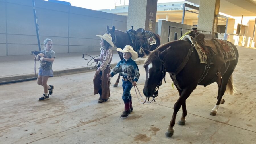 kids walking a horse, kelli neuberts village
